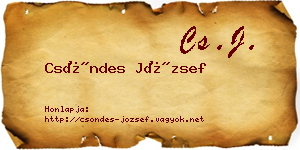 Csöndes József névjegykártya